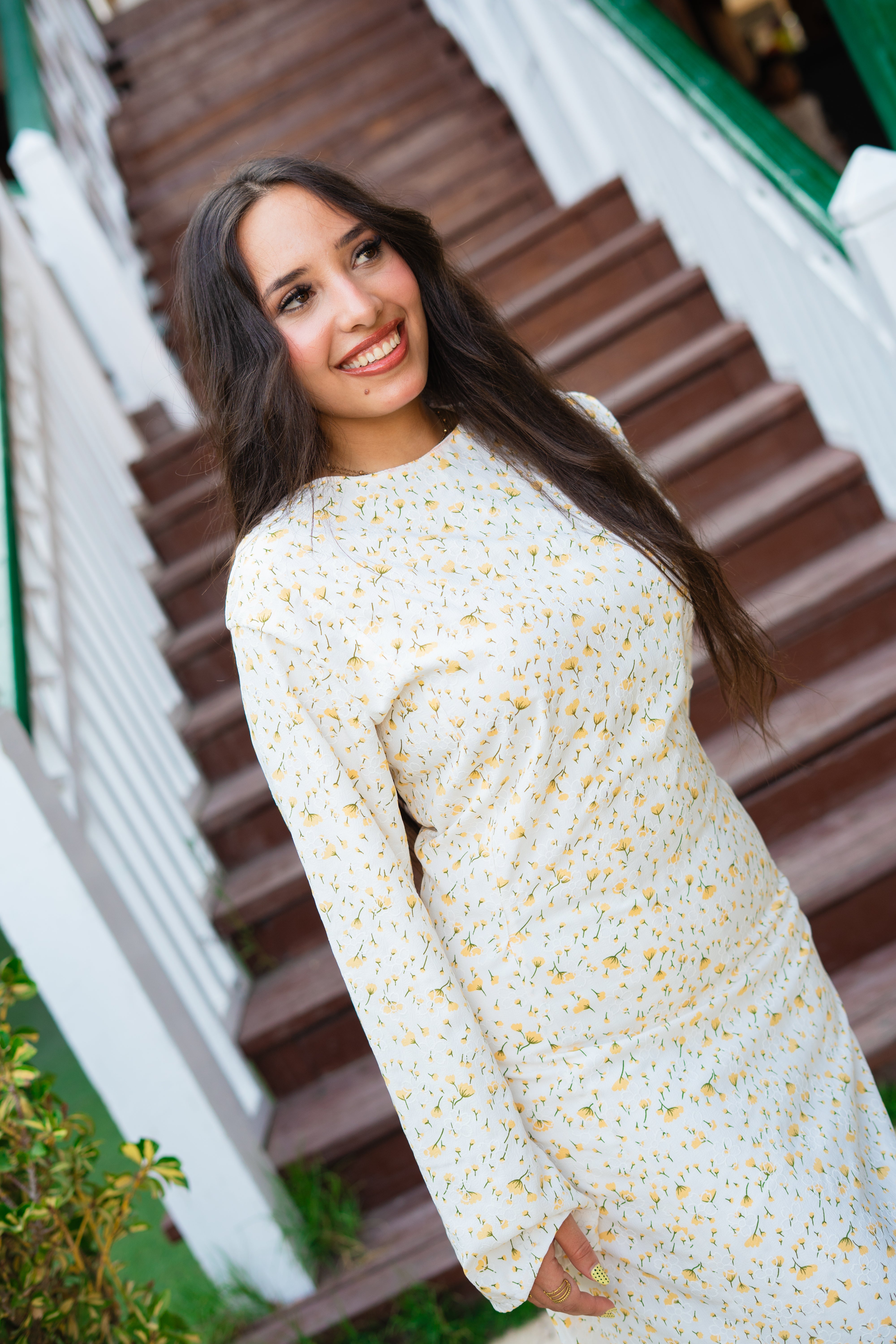 Floral Lace-Up Maxi Dress