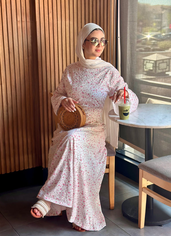 Floral Lace-Up Maxi Dress