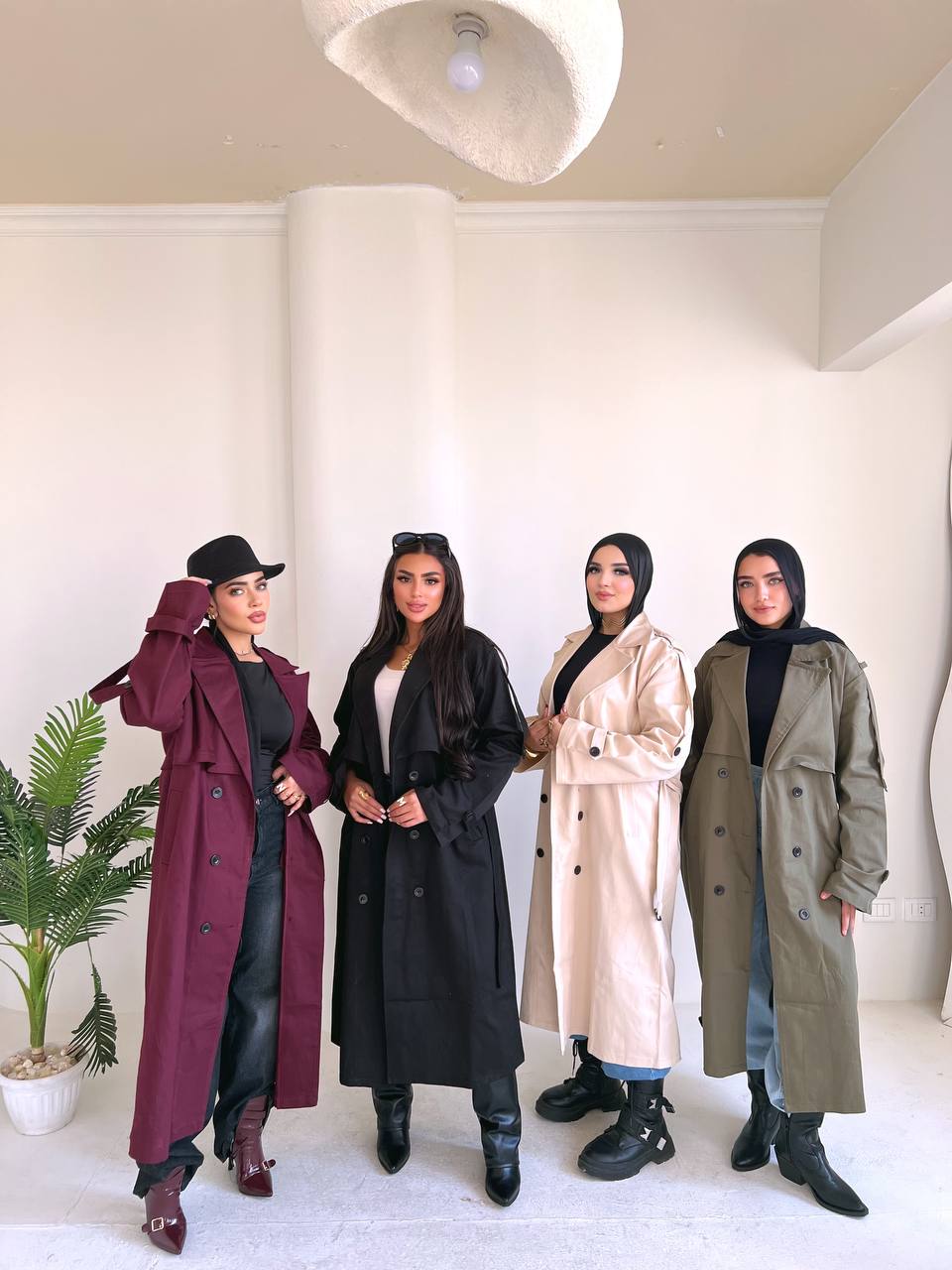 Long Gabardine Trench Coat - DANYAH